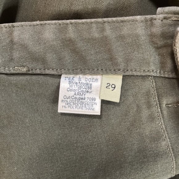 RAG AND BONE modele Army Green Coupe Pants Jeans Size 29 W17060288 Womens - Picture 8 of 13
